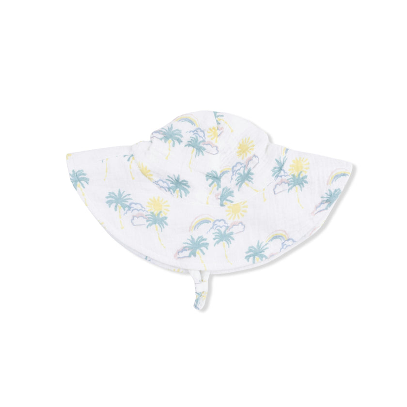 Palm Trees and Rainbows - Wide Brim Sun Hat