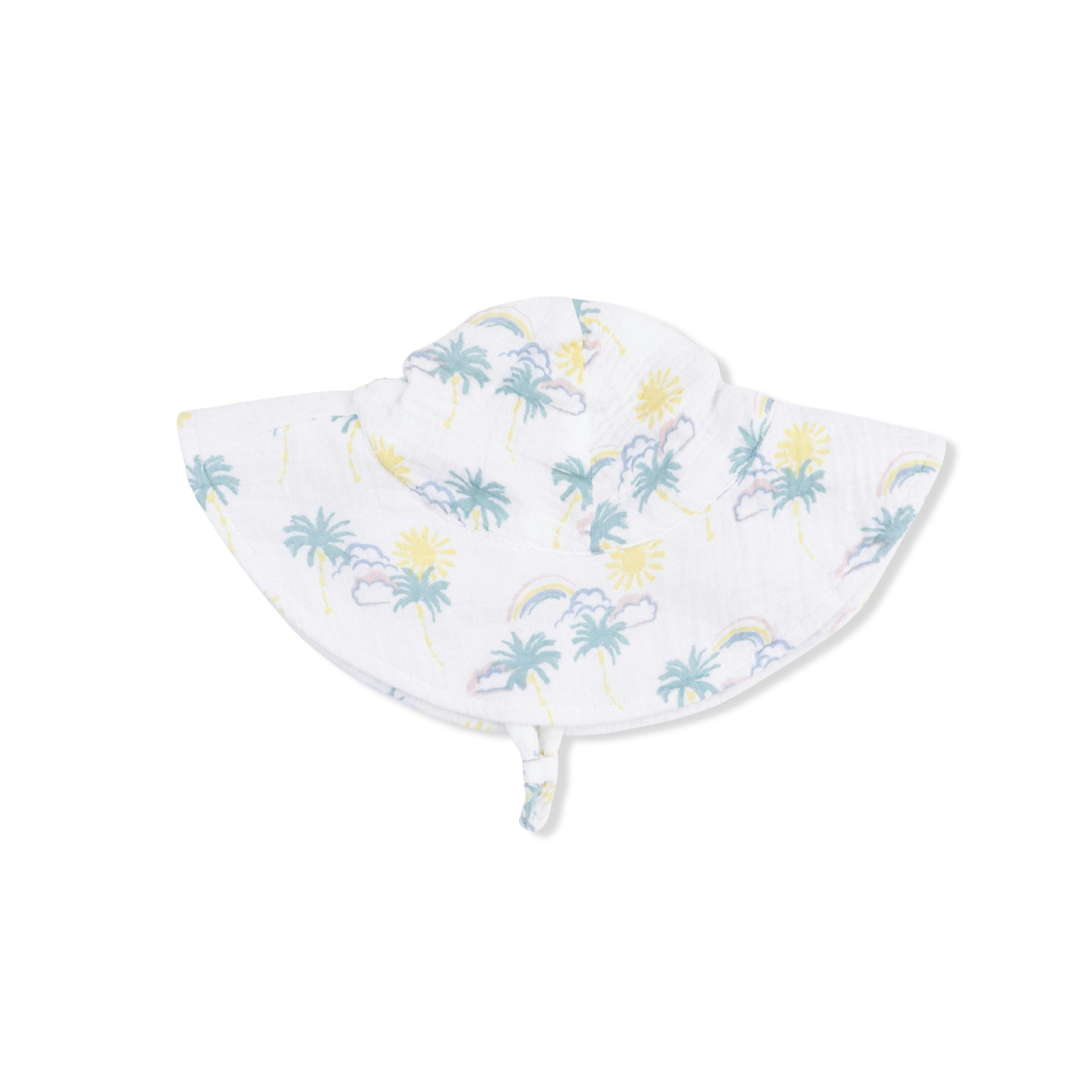 Palm Trees and Rainbows - Wide Brim Sun Hat