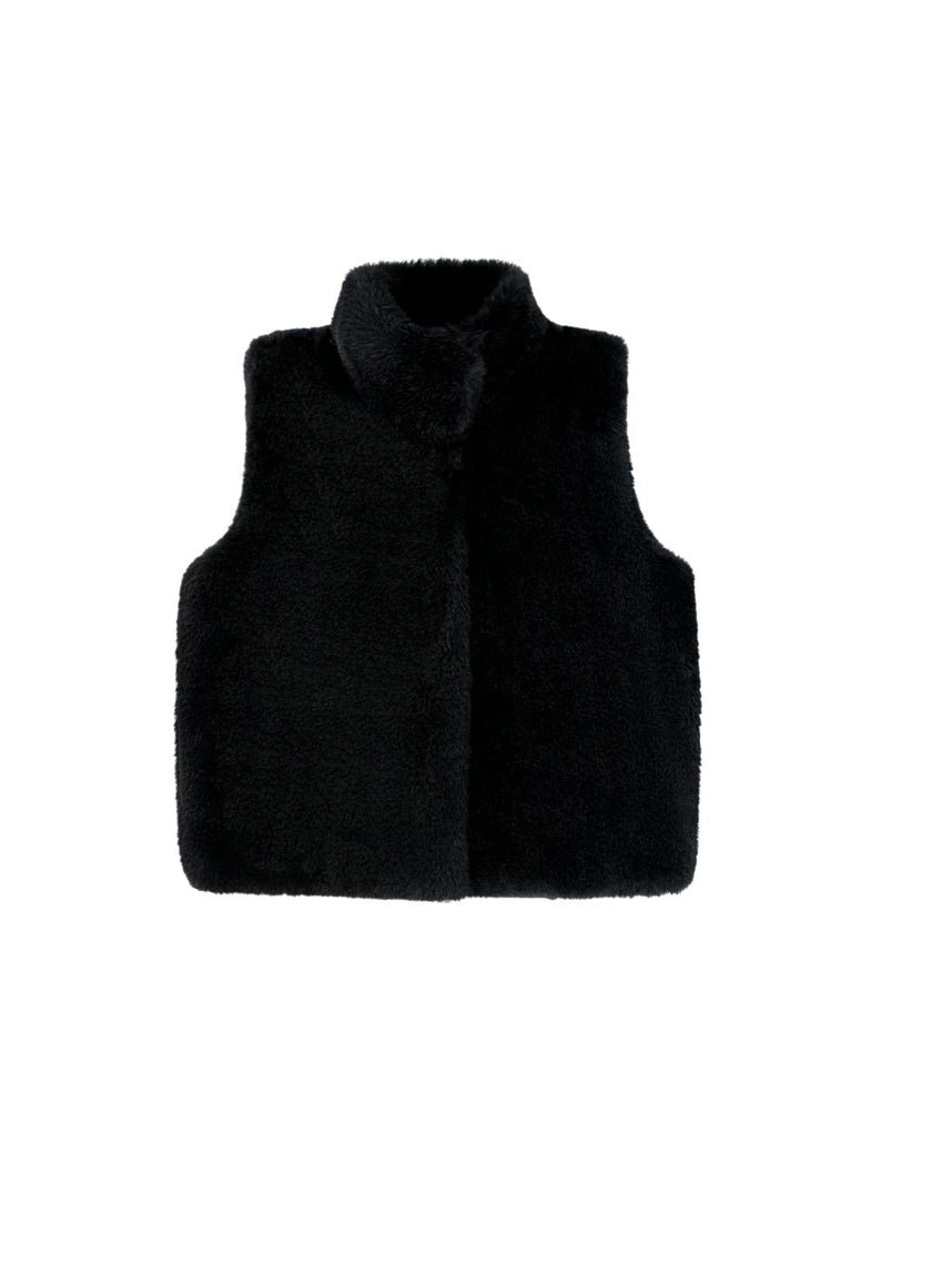 Stella Faux Fur Vest, Black