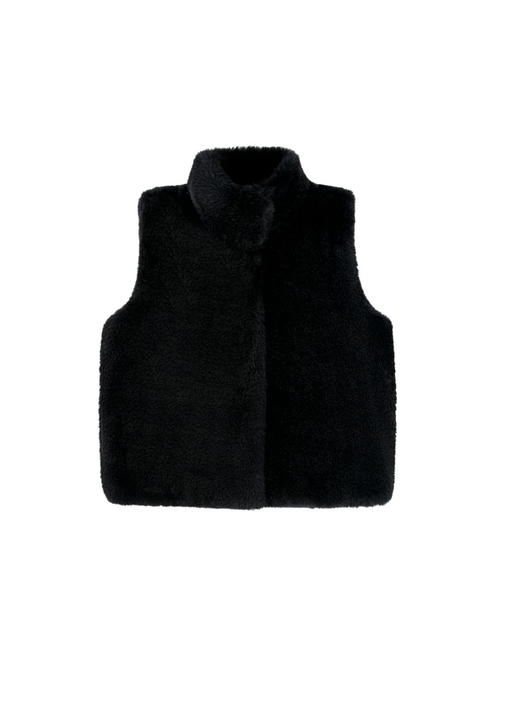Stella Faux Fur Vest, Black