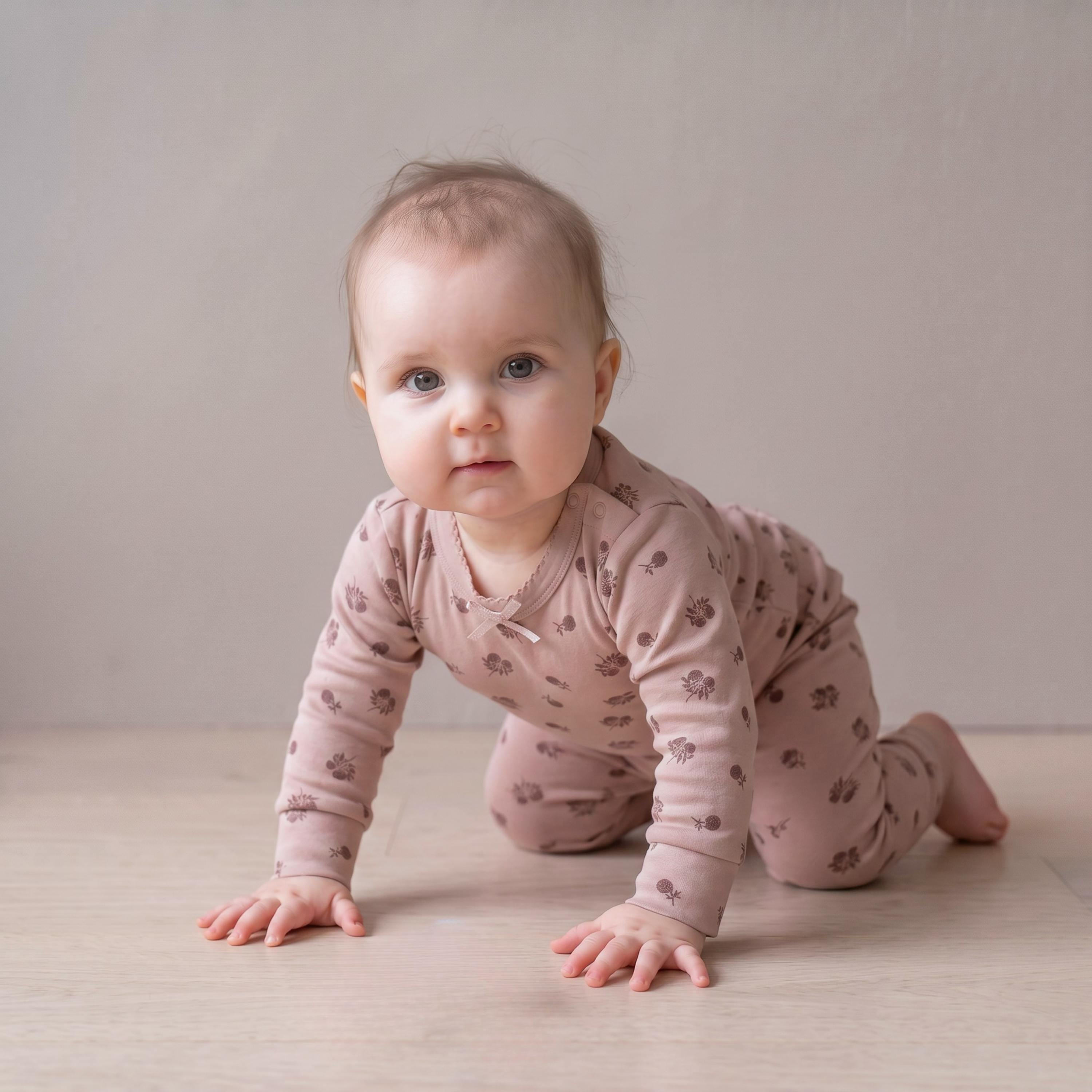 Organic Bodysuit & Foldover Pants Set - Rosebud