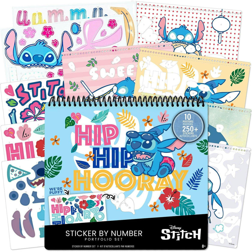 Disney Stitch: Sticker By Number Portfolio Set