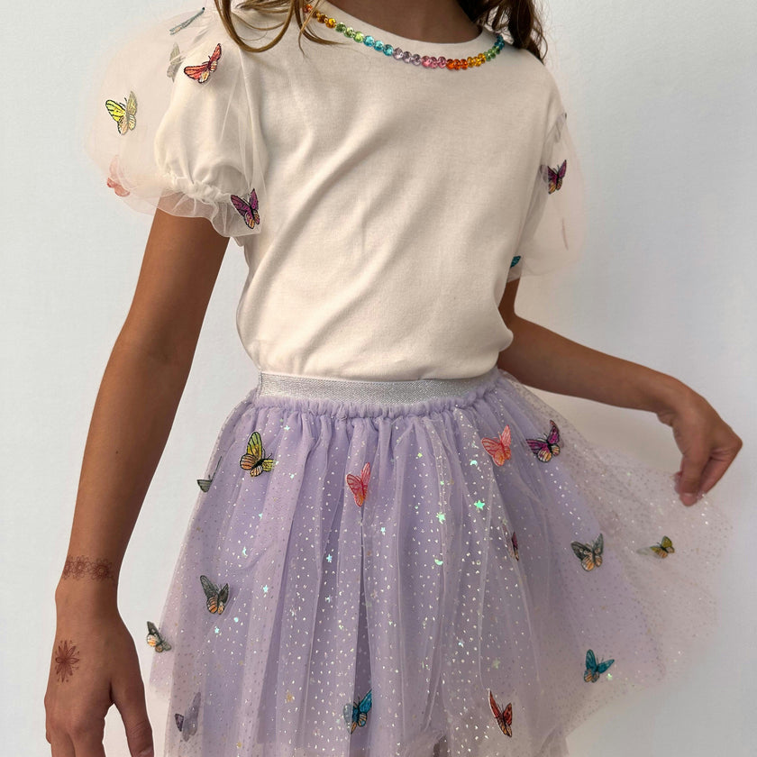 Rainbow Butterflies Tutu Skirt