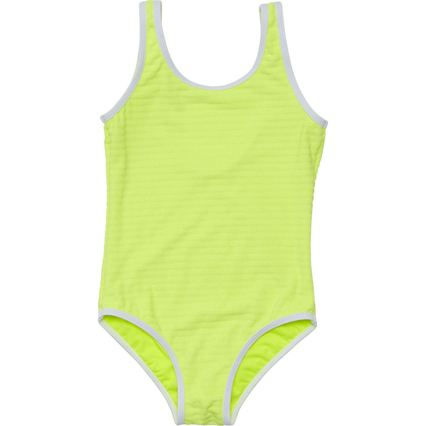 UPF50+ Scoop Neck Sleeveless Contrast Piped Swimsuit