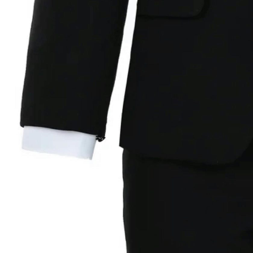 Black Suit with White Accents
