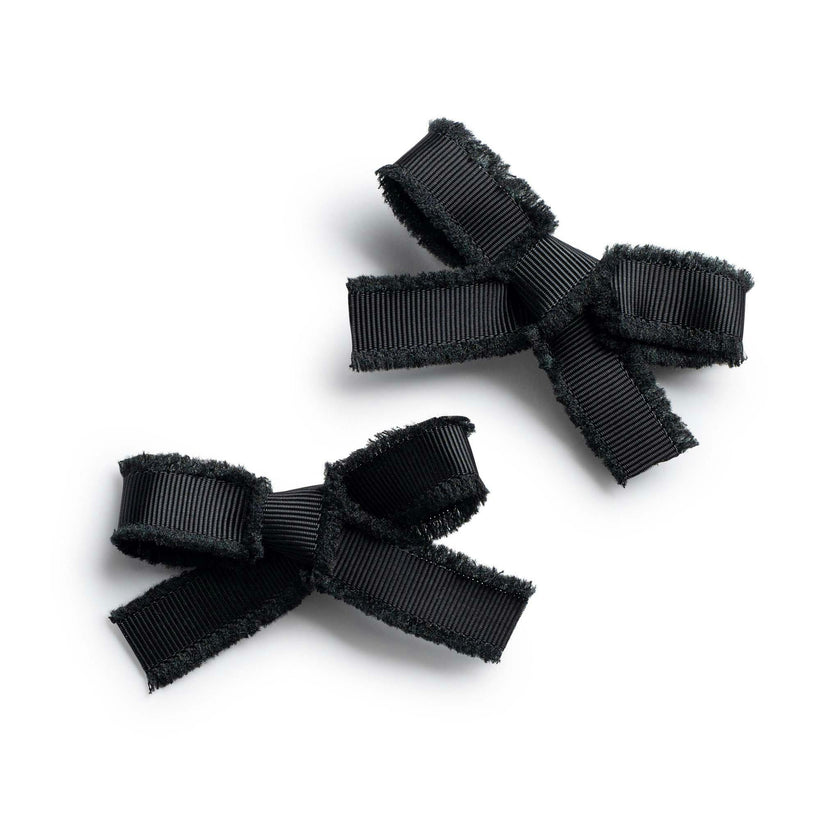 Halo Luxe Dahlia Deconstructed Grosgrain Ribbon Double Clip Set - Black