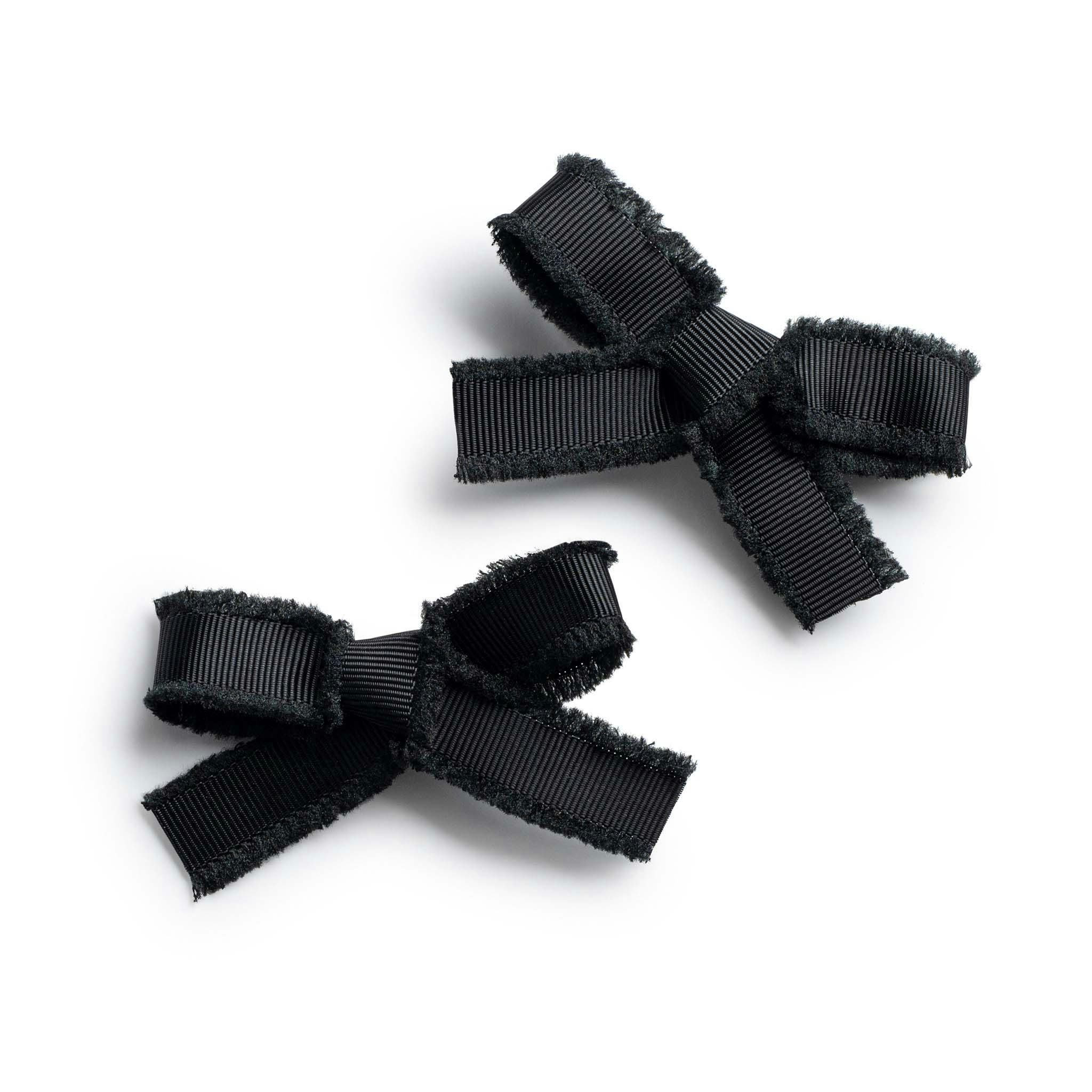 Halo Luxe Dahlia Deconstructed Grosgrain Ribbon Double Clip Set - Black