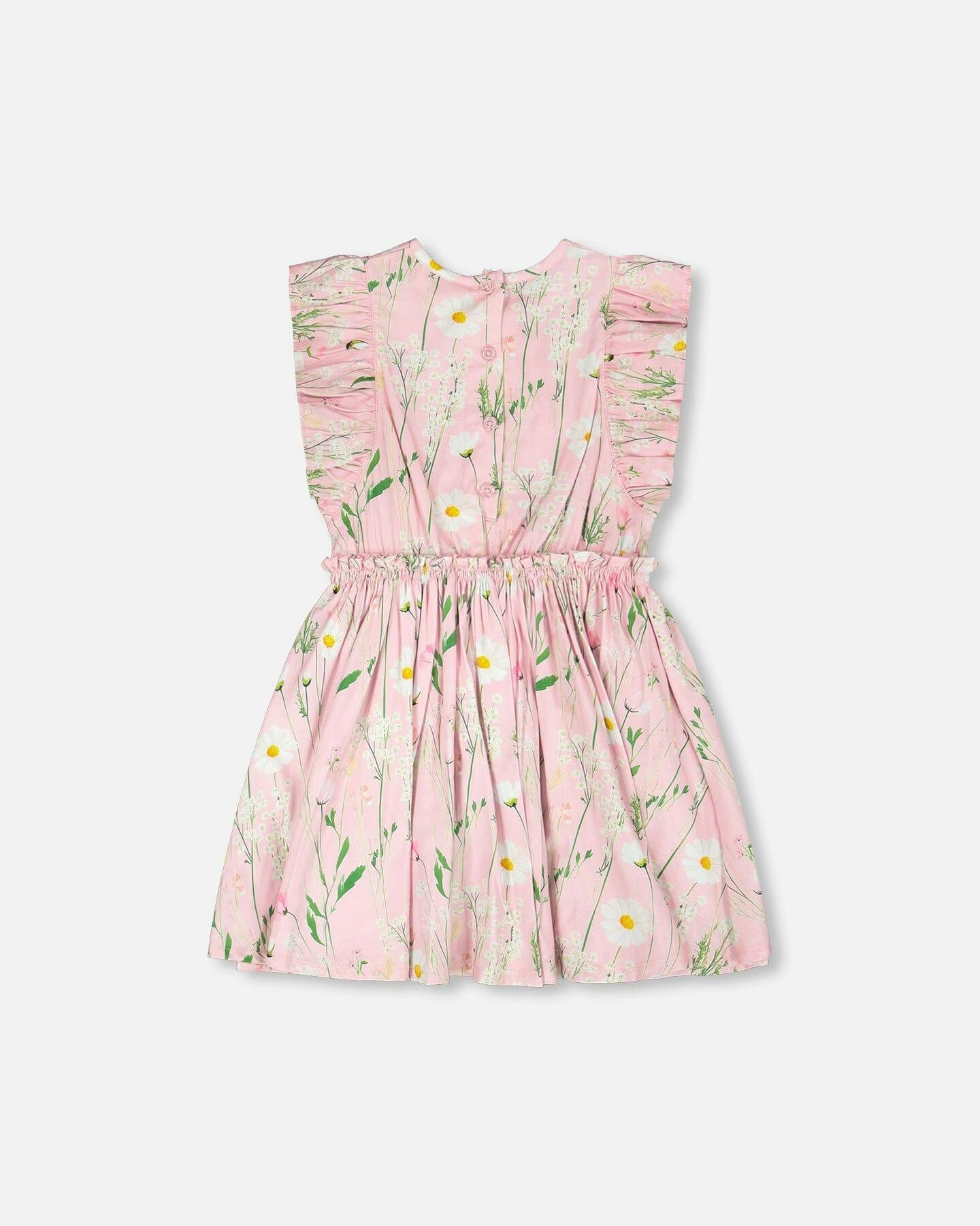 Viscose Dress Pink Printed Flowers
