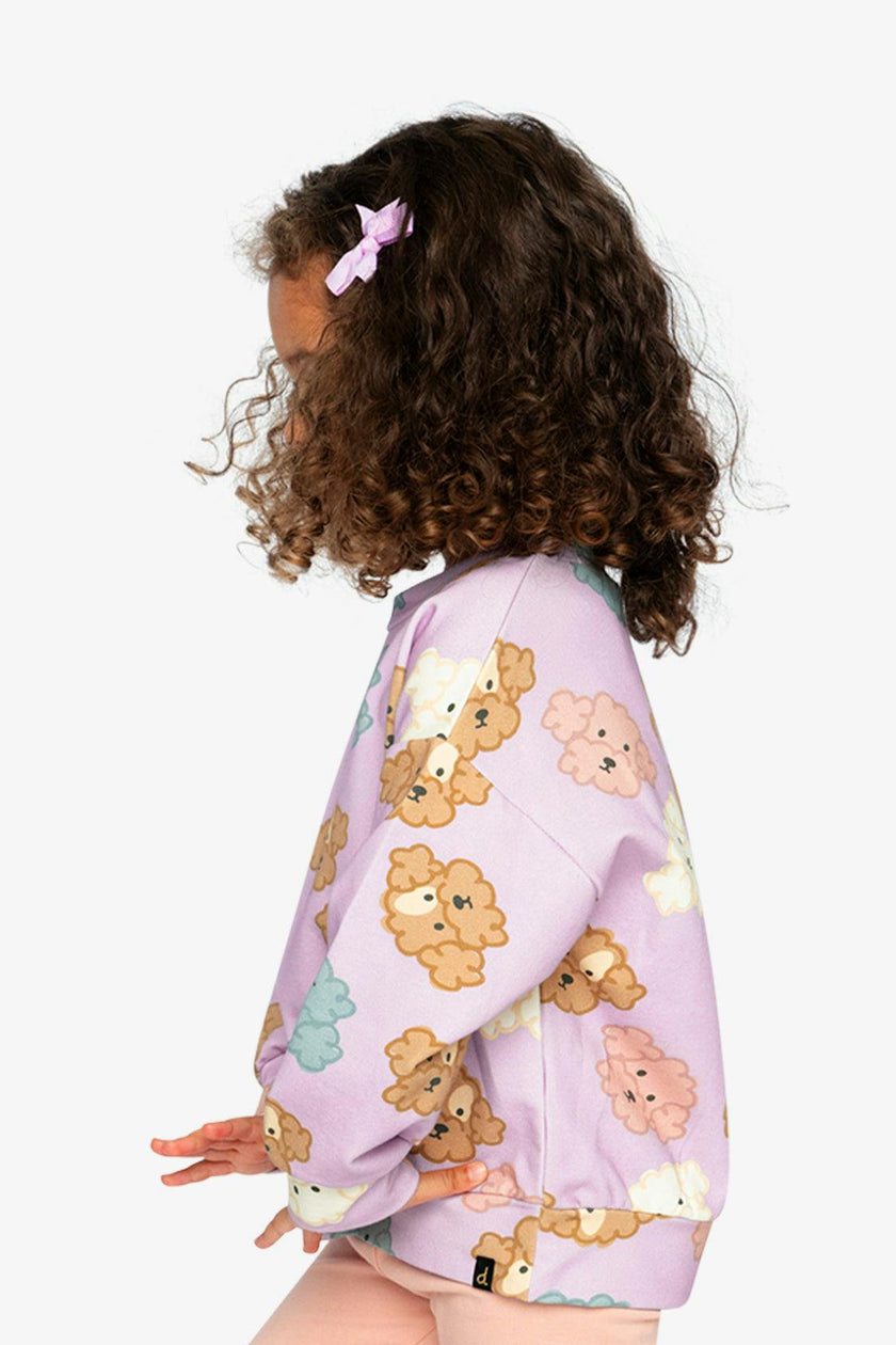 Printed Sweatshirt Purple Poodle Print