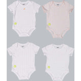 Baby Girl Short Sleeve 4pc Onesie Set
