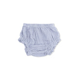 Micro Gingham Blue Blizzard - Top with Bows and Ruffle Leg Bloomer