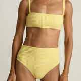 women's soleil gingham high waist bikini bottom