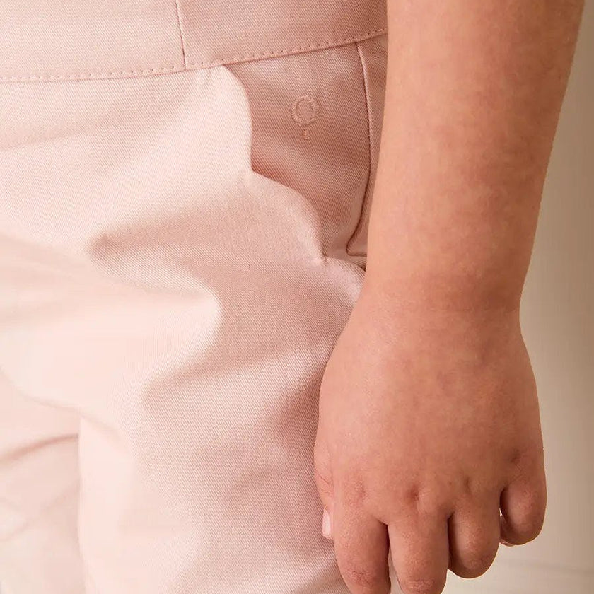 Scallop Edged Pocket Bow Detail Trousers in Baby Pink (18mths-4yrs)