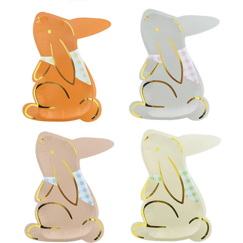 Playful Gingham Bunny Large Plates