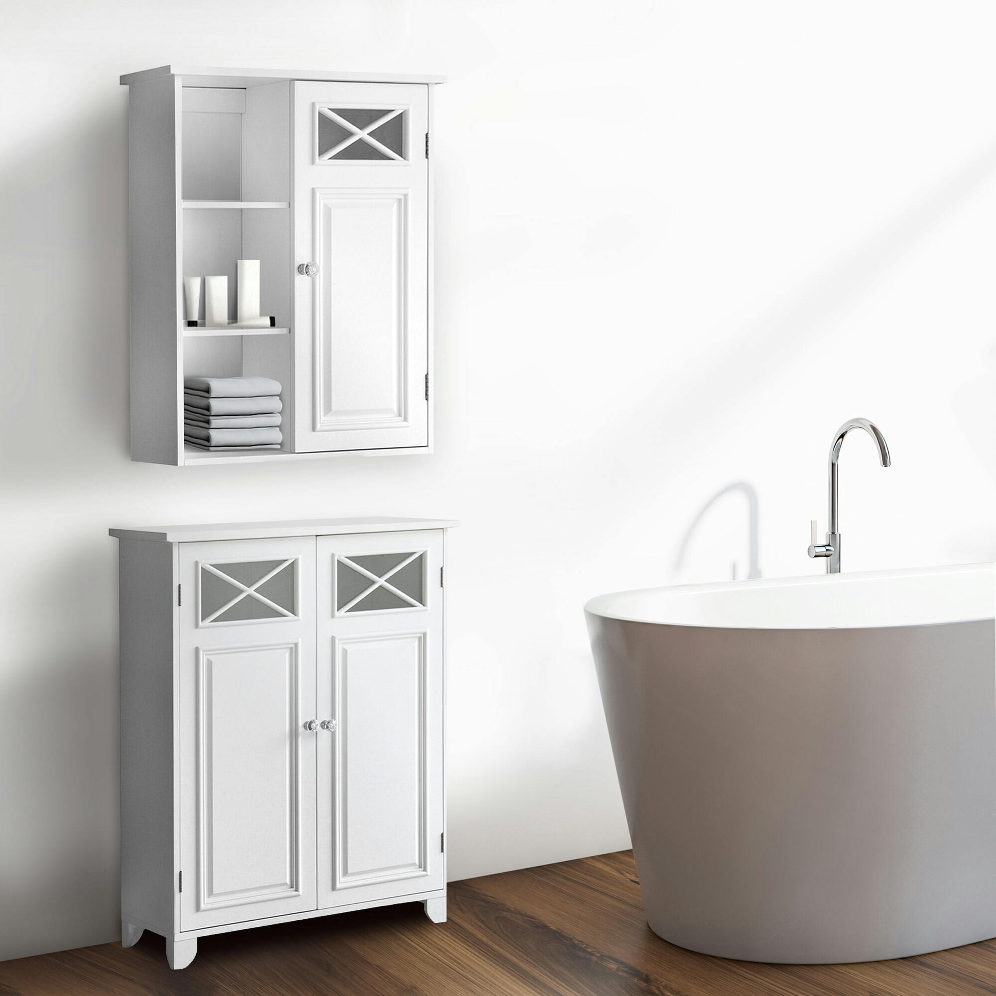 Dawson Wooden Wall Cabinet with Cross Molding