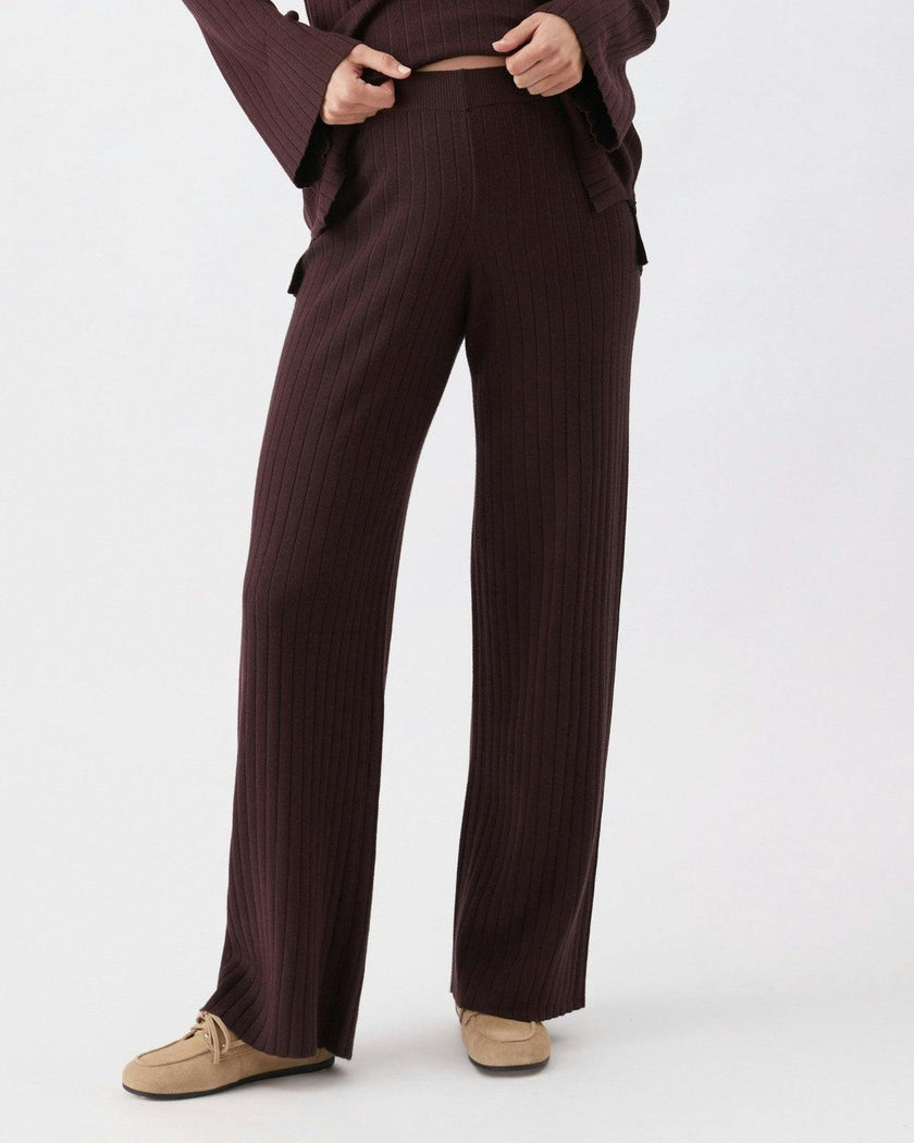 Dallas Rib Knit Pant  Cocoa