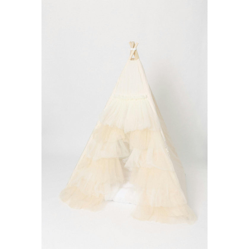 Ivory Ruffle Tulle Play Tent