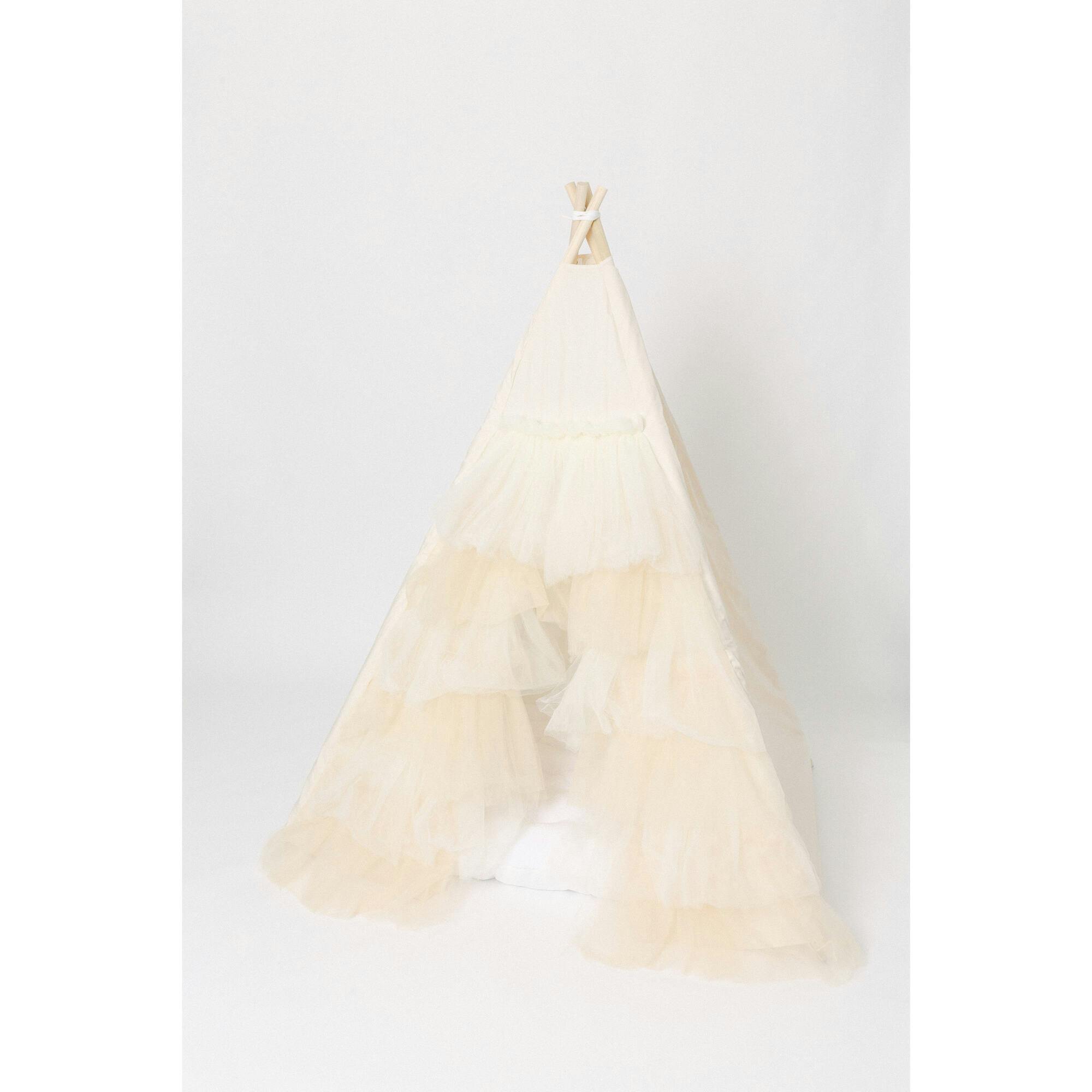 Ivory Ruffle Tulle Play Tent