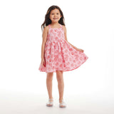 Kids Pink Tropical Icon Printed Gauze Dress