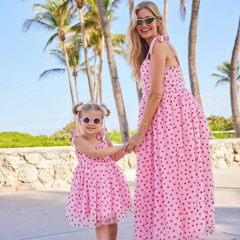 Women's Pink Hearts Tank Dress