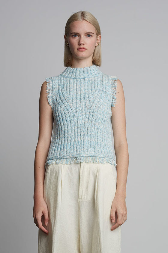 BRIA TANK | IVORY/ROBIN EGG BLUE TWEED