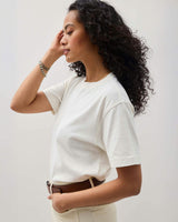 Womens Relaxed Everyday Tee - Pigment Dye Jersey - Bone