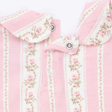 Antoinette Stripe - Smocked Peter Pan Snap Footie