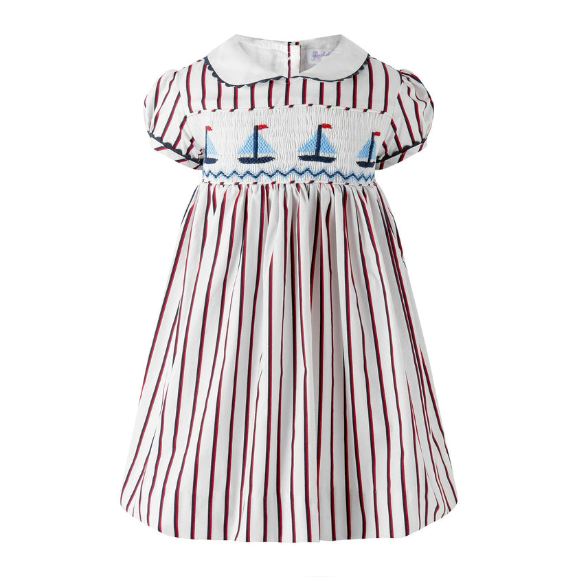 Sailboat Smocked Stripe Dress and Bloomers