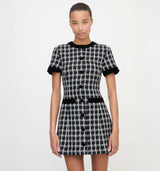 The Allegra Dress - Black and White Tweed