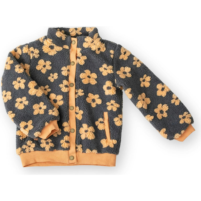 Flower Power Fleece Jacket, Multi Yellow