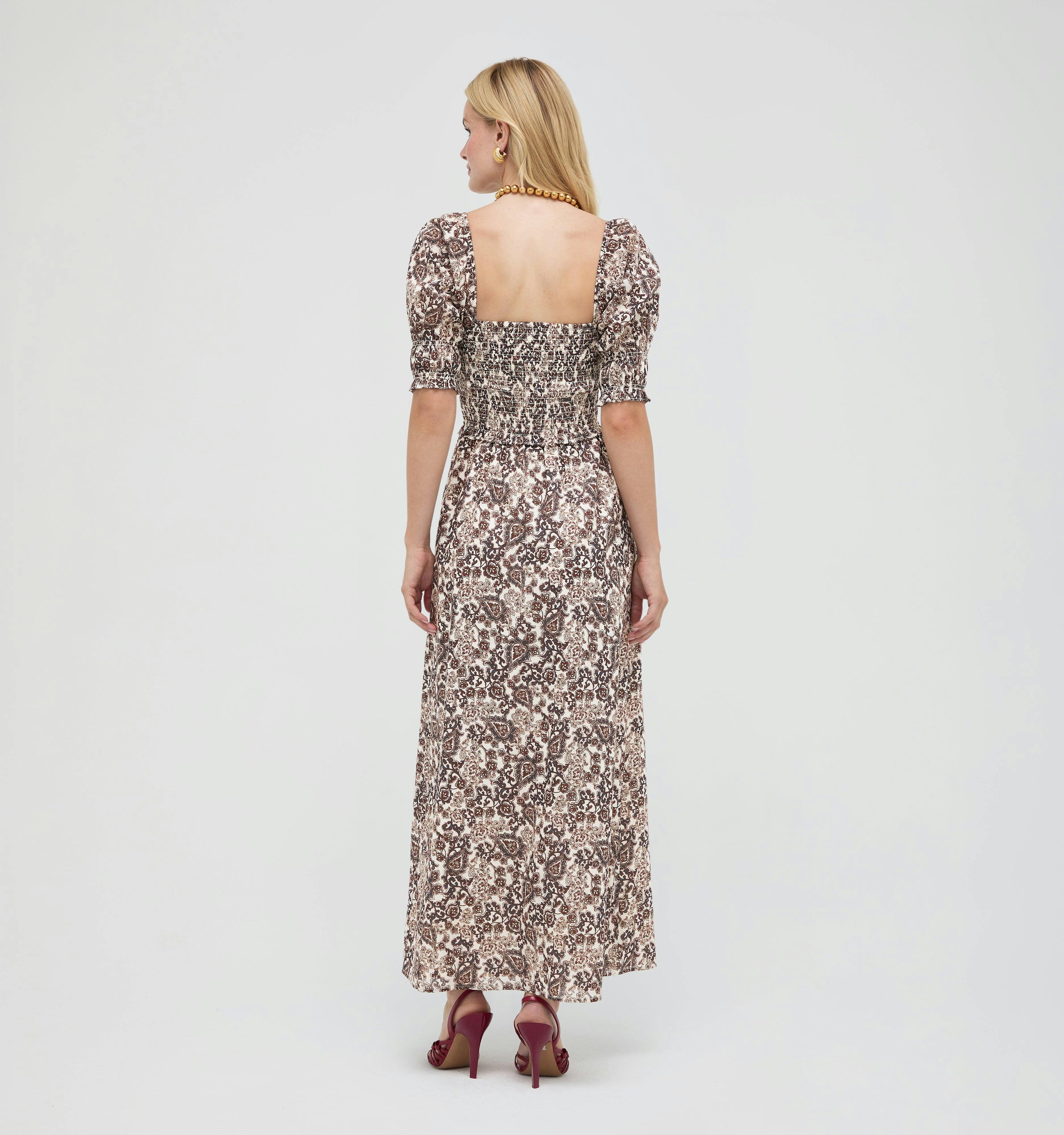 The Malene Nap Dress -  Chedworth Paisley Brown