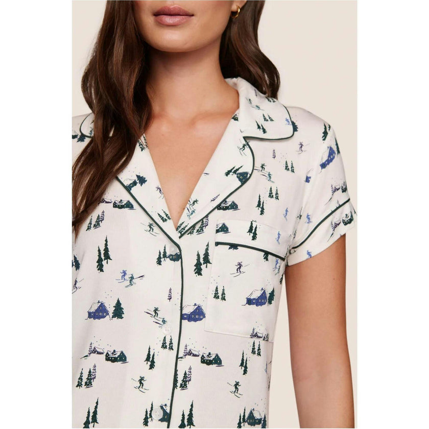 Gisele Printed TENCEL Modal Shortie PJ Set, White