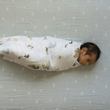 Cotton Muslin Crib Sheet - Blue Rainbow