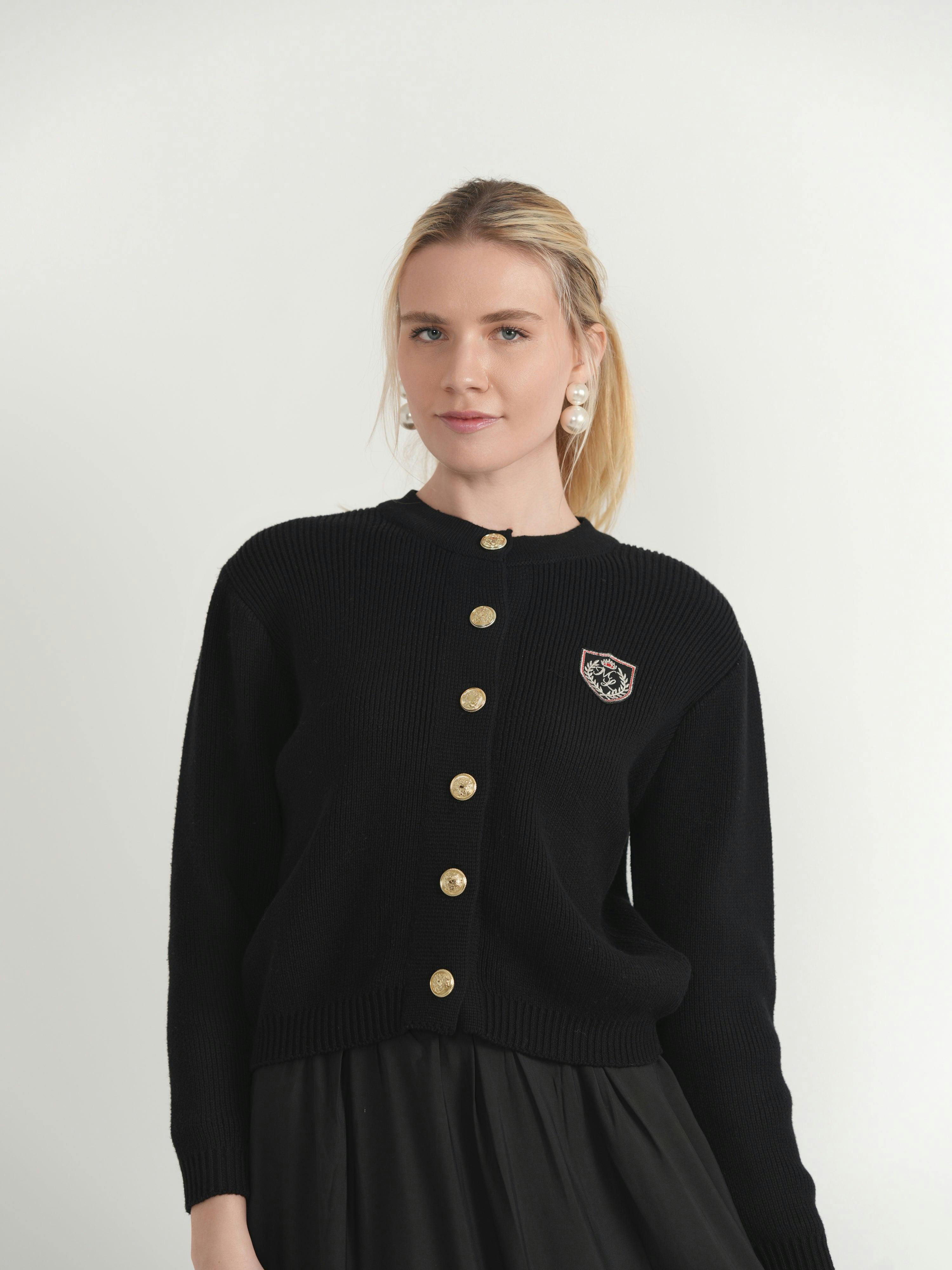 Emblem Knit Cardigan