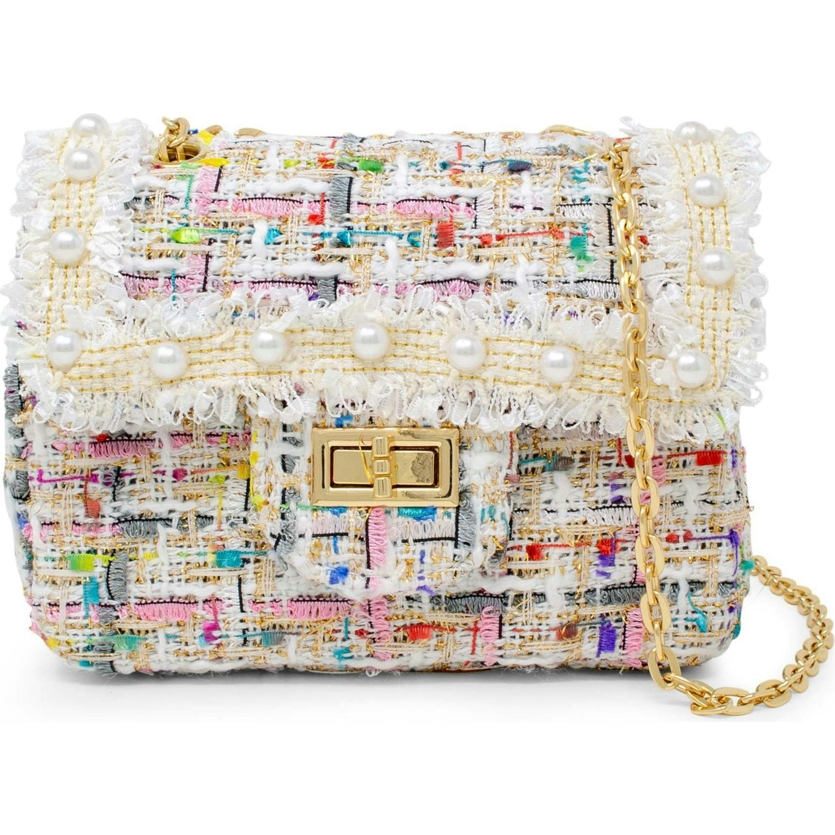 Classic Tweed Pearl Handbag