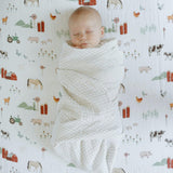 Cotton Muslin Crib Sheet - Farmyard
