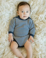 Baby Knit Romper Navy Stripe