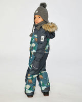 Kids One Piece Discover Snowsuit Blue Bear Print