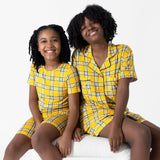Clueless Total Betty Plaid Bamboo Kids Pajama Short Set