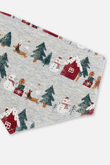 Organic Cotton One Piece Christmas Bandana For Dogs Holiday Print