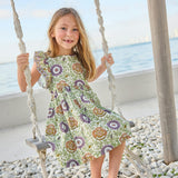 Girls Elsie Dress - Lilac Lisbon Floral