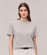 Womens Vintage Jersey Oversized Crop - Recycled Cotton Jersey - Heather Grey