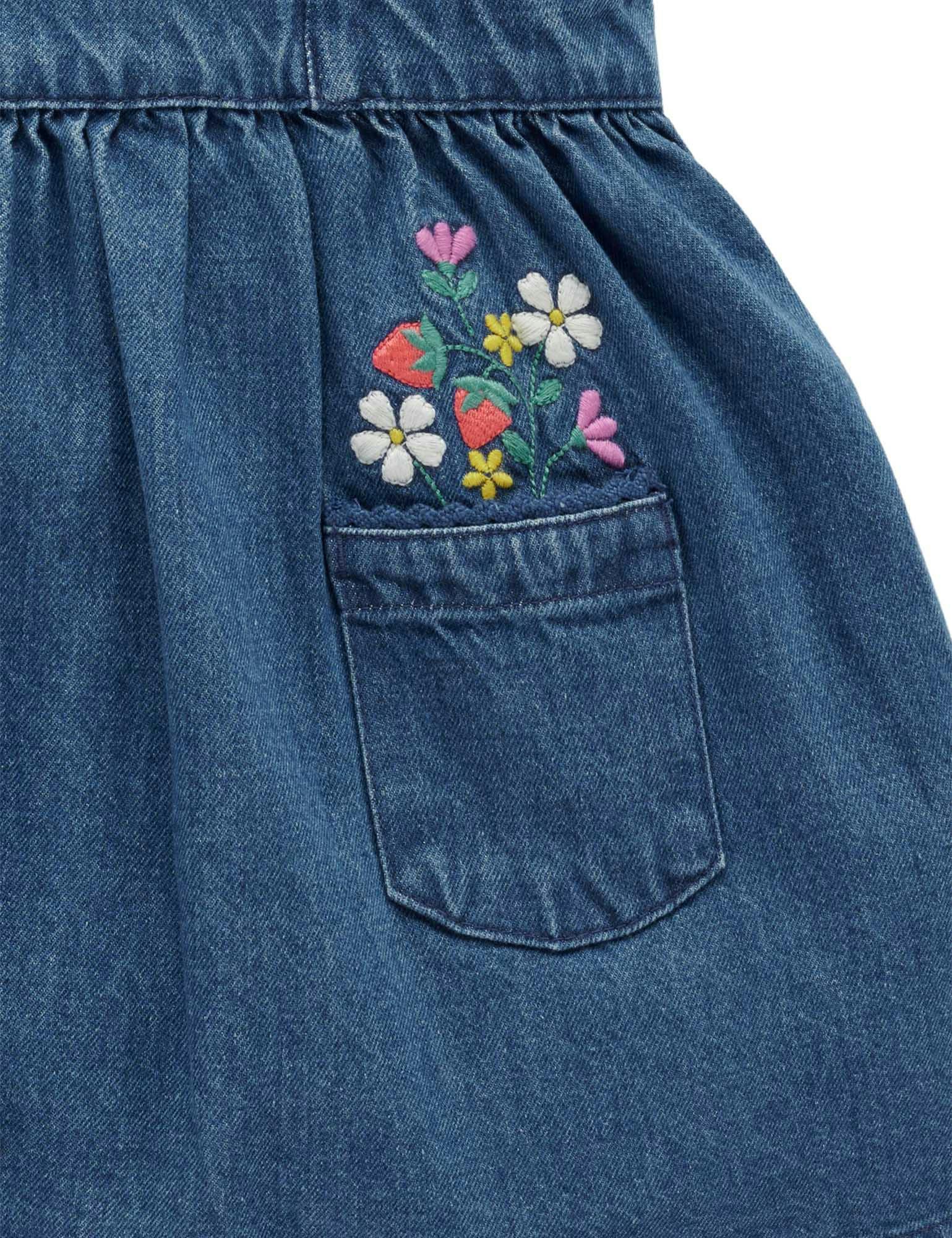 Embroidered Pinnie Set Mid Denim