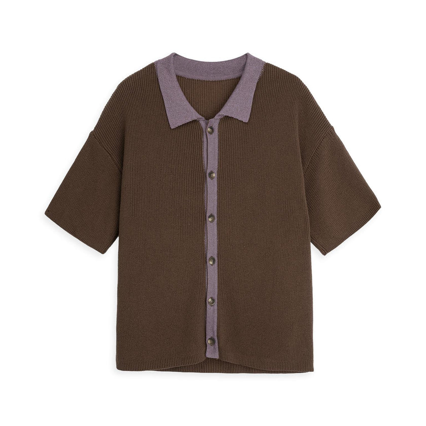 men's organic cotton polo shirt - mocha