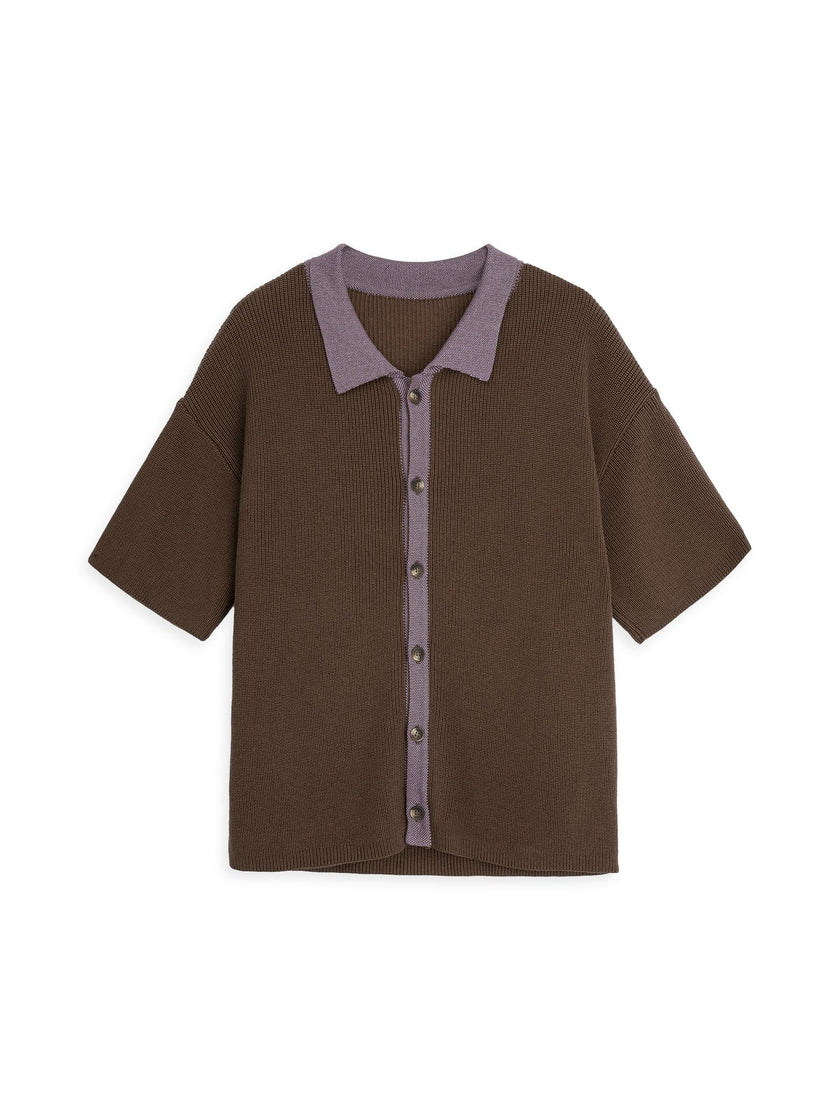 men's organic cotton polo shirt - mocha