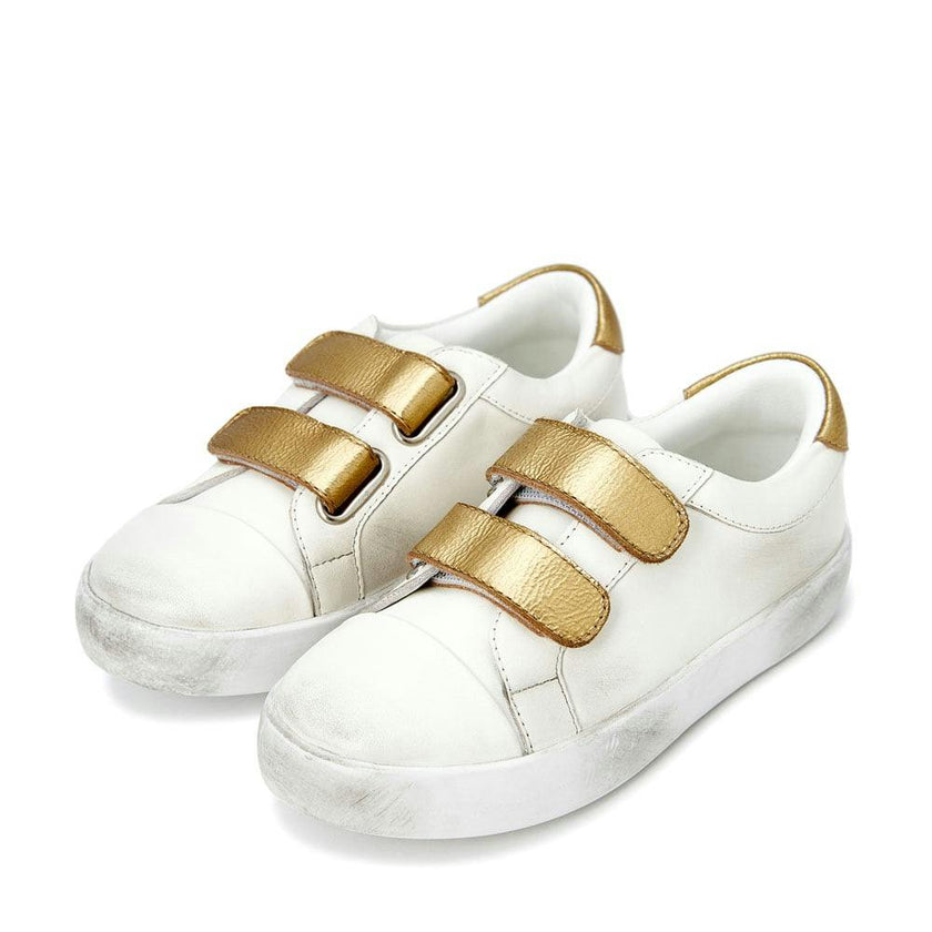 Maeve Old School Double Velcro Strap Leather Sneakers