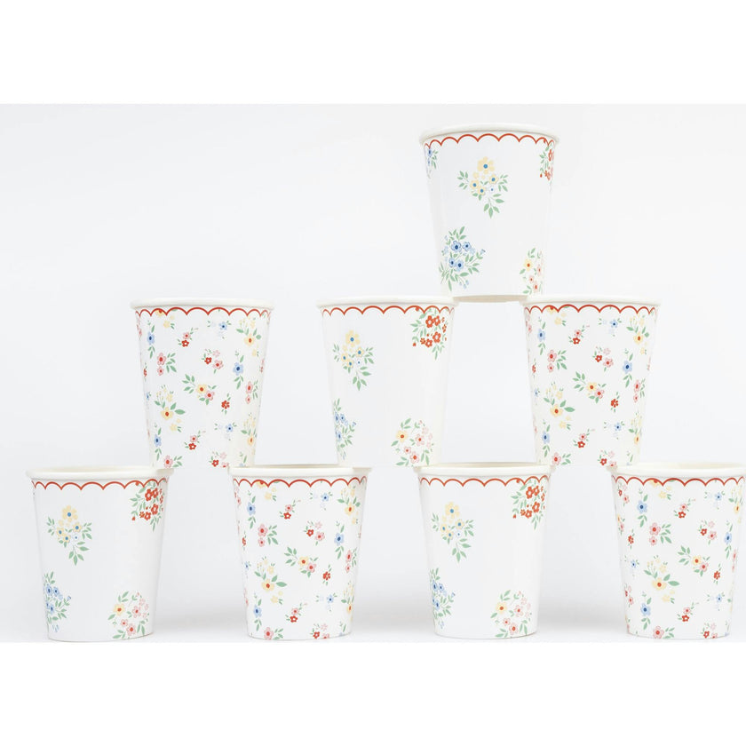 Ditsy Posy Scalloped Cups