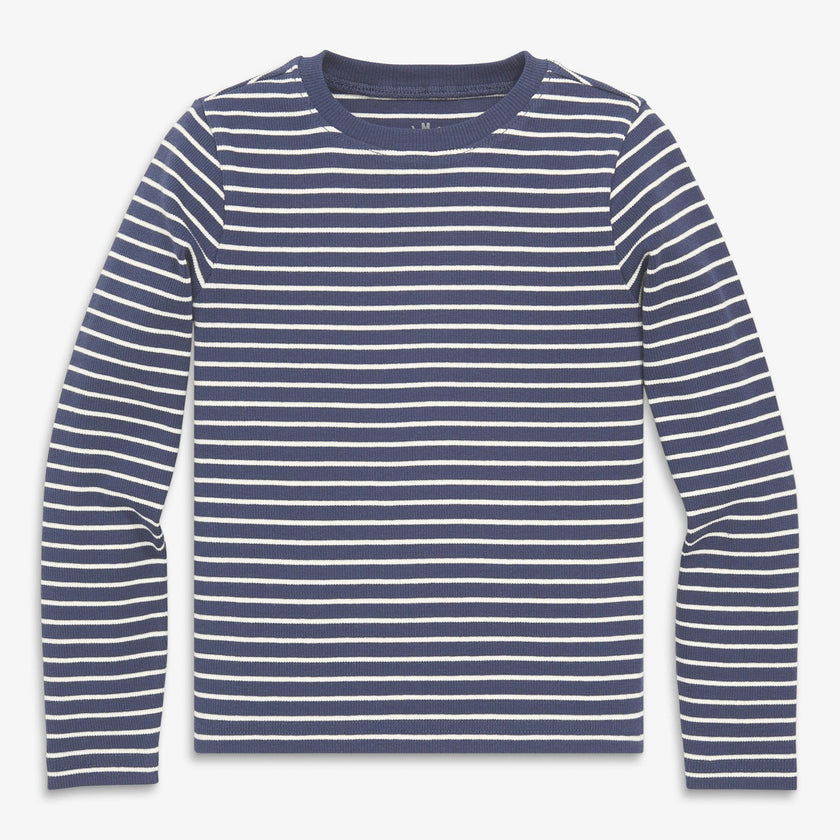 Kids long sleeve rib tee in stripe