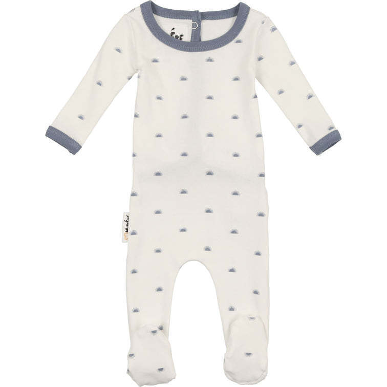 Sun Print Footie, White/blue
