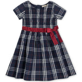 Organic Smocked Short Sleeve Poplin Dress, Blue